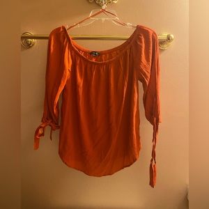 Ambiance Womens Rustic Orange Blouse Size Large